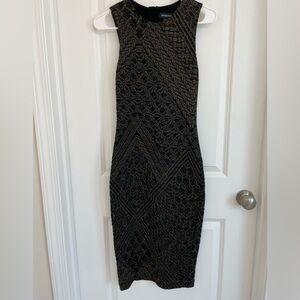 Marciano gold and black bodycon dress size 4